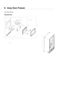 Freezer Door Parts Diagram and Parts List for RF24R7201SR AA-04 Samsung Refrigerator