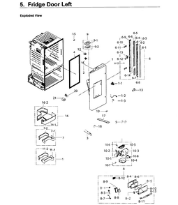 Fridge Door L Diagram and Parts List for RF26J7500WW AA-0001 Samsung Refrigerator