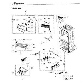 Freezer Diagram and Parts List for RF28JBEDBSR AA-0003 Samsung Refrigerator