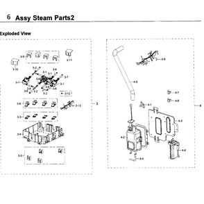 Steam 2 Diagram and Parts List for NV51K6650SS AA-0000 Samsung Wall Oven
