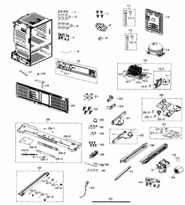 Cabinet Diagram and Parts List for RF26HFENDSR AA-0002 Samsung Refrigerator