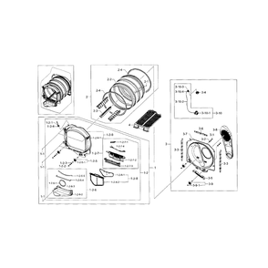 Drum Diagram and Parts List for DV5471AGP XAA-03 Samsung Dryer