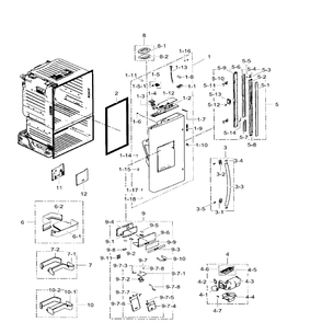 Door Left Diagram and Parts List for RF30HDEDTSR AA-05 Samsung Refrigerator