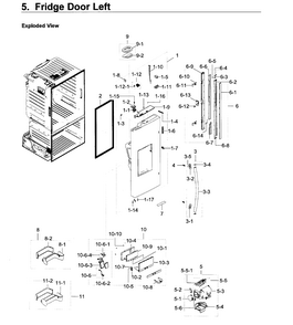 Fridge Door L Diagram and Parts List for RF23HCEDBSR AA-0011 Samsung Refrigerator