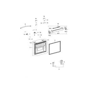 Freezer Door Diagram and Parts List for RFG298HDWP XAA-01 Samsung Refrigerator
