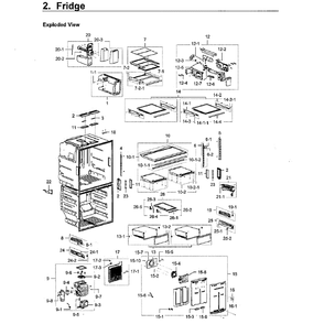 Fridge Diagram and Parts List for RF28K9070SR AA-01 Samsung Refrigerator