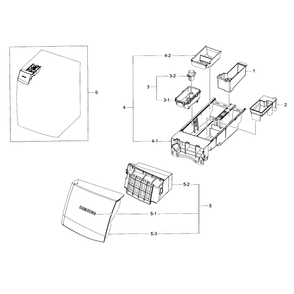 Drawer Diagram and Parts List for WF457ARGSWR A2-0000 Samsung Washer