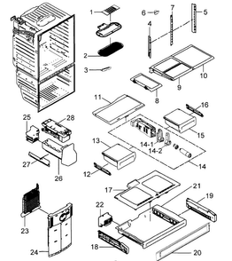 Refrigerator Diagram and Parts List for RFG298HDPN XAA-0000 Samsung Refrigerator