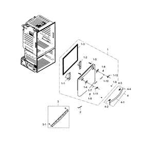 Freezer Door Diagram and Parts List for RF23HCEDBWW AA-01 Samsung Refrigerator