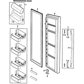 Right Door Diagram and Parts List for RS277ACWP XAA-0000 Samsung Refrigerator