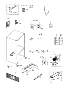 Cabinet Diagram and Parts List for RF263BEAESR AA-07 Samsung Refrigerator