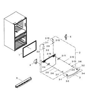 Freezer Door Diagram and Parts List for RF31FMEDBBC AA-04 Samsung Refrigerator