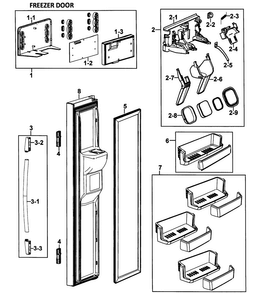 Left Door Diagram and Parts List for RS265LBWP XAA-0000 Samsung Refrigerator