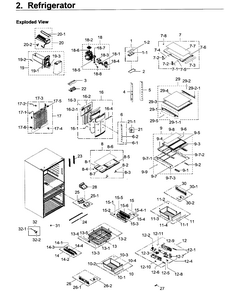 Fridge Diagram and Parts List for RF22KREDBSG AA-0001 Samsung Refrigerator