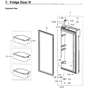 Part Location Diagram of DA61-10855A Samsung Support Cap Door (Right)
