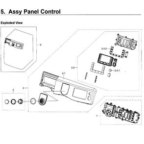 Control Panel Diagram and Parts List for WF419AAW XAA-02 Samsung Washer