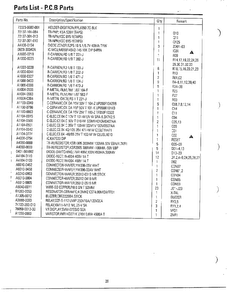 P.c.b. Parts List Diagram and Parts List for MC6566W XAA Samsung Microwave