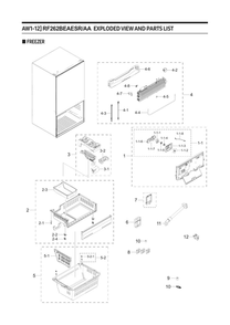 Freezer Parts Diagram and Parts List for RF262BEAESR AA-00 Samsung Refrigerator