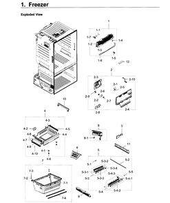 Freezer Diagram and Parts List for RF28HDEDPWW AA-0006 Samsung Refrigerator