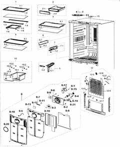 Refrigerator Diagram and Parts List for RF217ABRS XAA-0000 Samsung Refrigerator