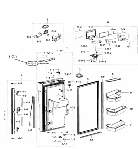 Fridge Door Lt Diagram and Parts List for RF32FMQDBSR AA-0006 Samsung Refrigerator