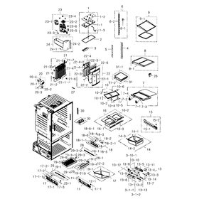Refrigerator Diagram and Parts List for RF28HDEDBSR AA-01 Samsung Refrigerator