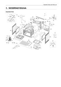 Main Assembly Diagram and Parts List for NX58R9421SG AA-00 Samsung Range