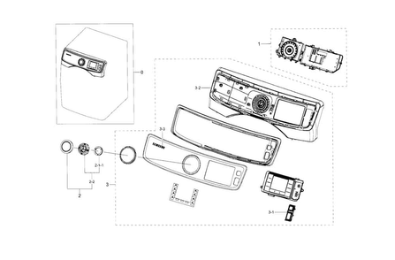 Control Panel Diagram and Parts List for DV42H5600EW A3-0000 Samsung Dryer