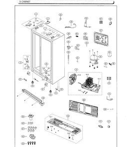 Cabinet Diagram and Parts List for RS25J500DSG AA-0000 Samsung Refrigerator