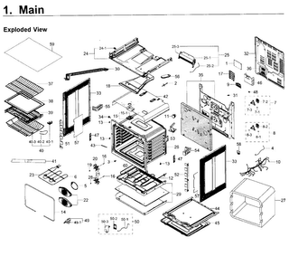 Main Asy Diagram and Parts List for NE58K9850WG AA-0000 Samsung Range