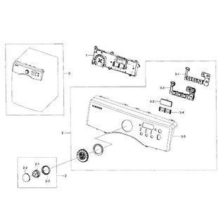 Control Panel Diagram and Parts List for DV231AGW XAA-0001 Samsung Dryer