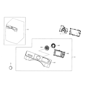 Control Panel Diagram and Parts List for WF42H5200AF A2-0000 Samsung Washer