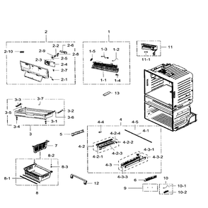 Freezer Diagram and Parts List for RF28HMEDBSR AA-0009 Samsung Refrigerator