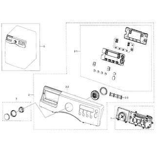 Control Panel Diagram and Parts List for WF350ANW XAA-0001 Samsung Washer