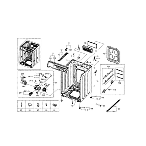 Frame And Cover Diagram and Parts List for WF448AAW XAA-05 Samsung Washer