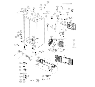 Cabinet Diagram and Parts List for RS25J500DBC AA-0000 Samsung Refrigerator