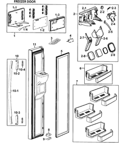 Left Door Diagram and Parts List for RS275ACWP XAA-0000 Samsung Refrigerator
