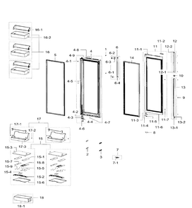 Part Location Diagram of DA97-13895A Samsung Refrigerator Rail