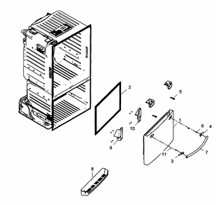 Freezer Door Diagram and Parts List for RF323TEDBWW AA-0001 Samsung Refrigerator