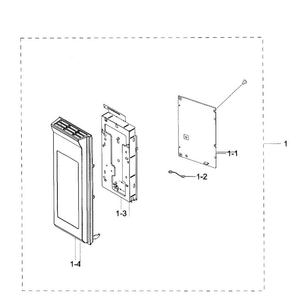 Control Panel Diagram and Parts List for ME21F707MJT AA-00 Samsung Microwave