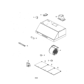 Range Hood Diagram and Parts List for NK36N7000UG AA-00 Samsung Range Hood