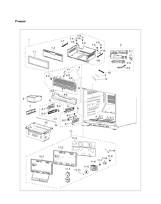 Freezer Parts Diagram and Parts List for RF20HFENBWW US-00 Samsung Refrigerator