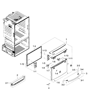 Freezer Door Diagram and Parts List for RF28HFEDBSR AA-0007 Samsung Refrigerator