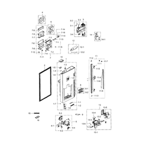 Door L-Refrigerator Diagram and Parts List for RF34H9960S4 AA-0004 Samsung Refrigerator