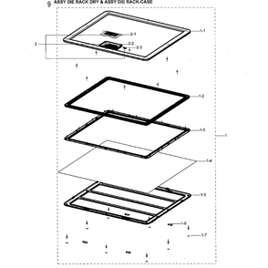 Die Rack Diagram and Parts List for DVE60M9900W A3-0000 Samsung Dryer