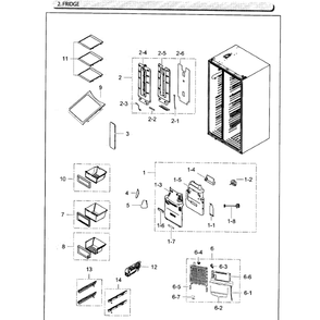 Refrigerator Diagram and Parts List for RH25H5611WW AA-02 Samsung Refrigerator