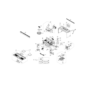 Main Assy Diagram and Parts List for SMH1611W XAA-0000 Samsung Microwave