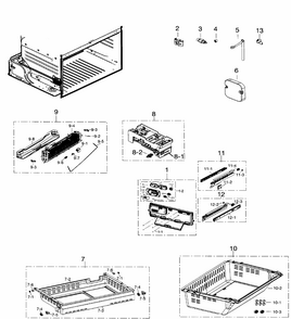 Freezer Diagram and Parts List for RF26HFENDSR AA-0002 Samsung Refrigerator
