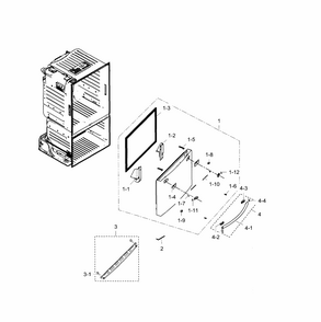 Freezer Door Diagram and Parts List for RF28HFEDBWW AA-0003 Samsung Refrigerator
