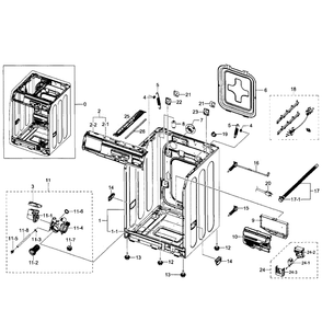 Frame 2 Diagram and Parts List for WF350ANW XAA-03 Samsung Washer